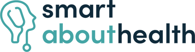 smart about health logo in navy